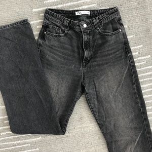 ZARA black wide leg jeans